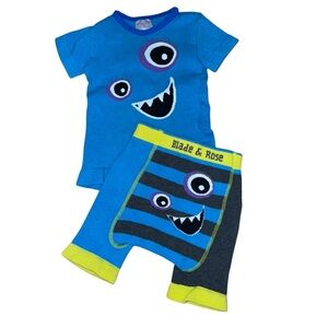 Blue Monster Kids Matching Set